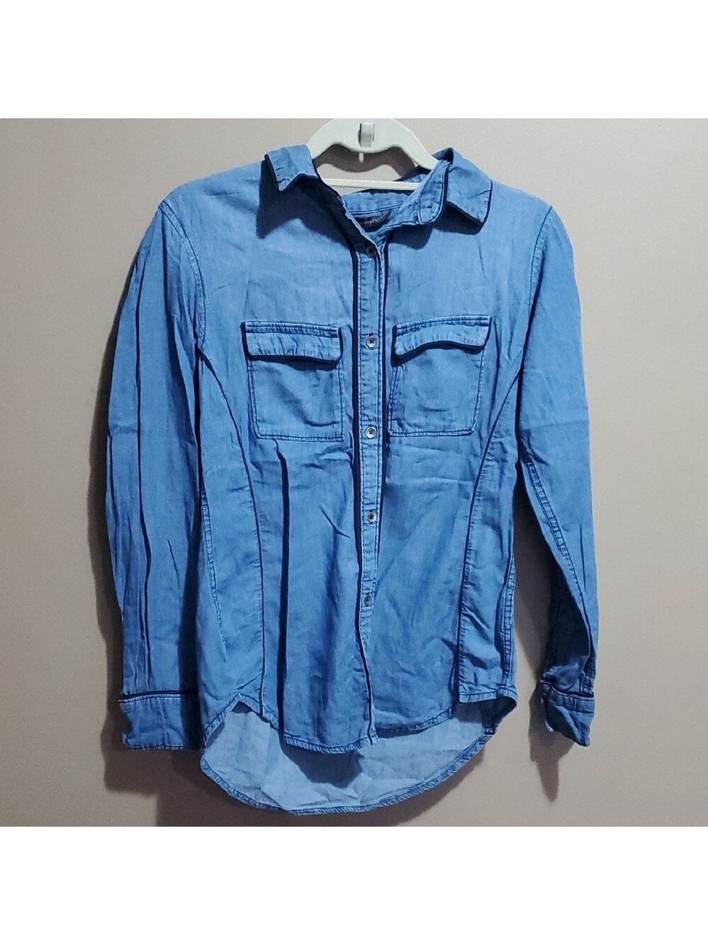 Lee Light Blue Casual Button Down Shirt Size Small